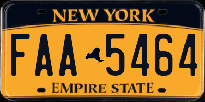 NY license plate FAA5464