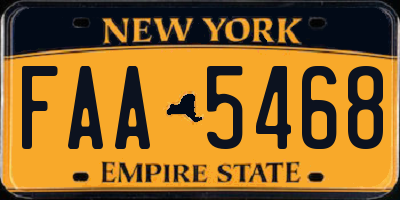 NY license plate FAA5468