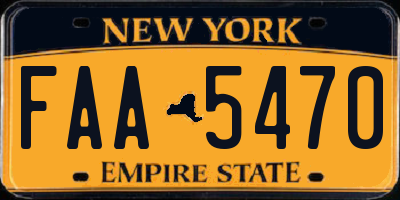 NY license plate FAA5470