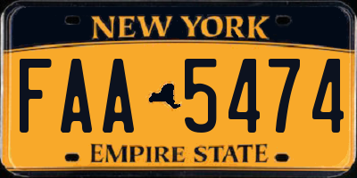 NY license plate FAA5474