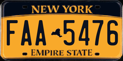 NY license plate FAA5476