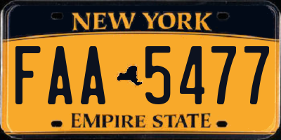 NY license plate FAA5477