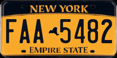 NY license plate FAA5482