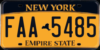 NY license plate FAA5485