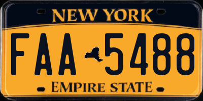 NY license plate FAA5488