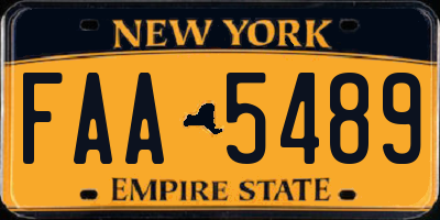 NY license plate FAA5489