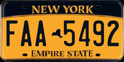 NY license plate FAA5492