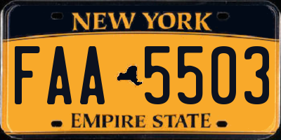 NY license plate FAA5503