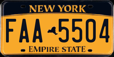 NY license plate FAA5504