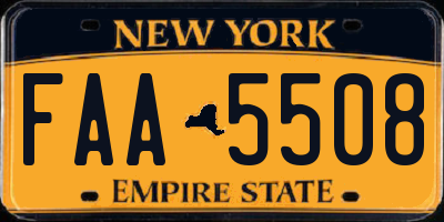 NY license plate FAA5508