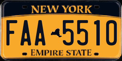 NY license plate FAA5510