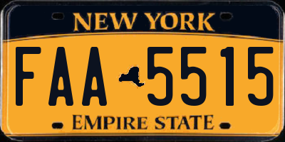 NY license plate FAA5515