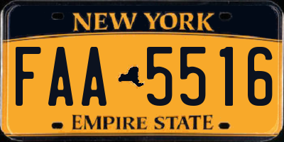 NY license plate FAA5516