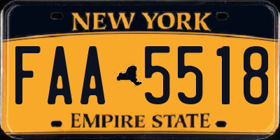 NY license plate FAA5518