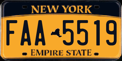 NY license plate FAA5519