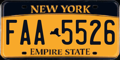 NY license plate FAA5526