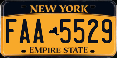 NY license plate FAA5529