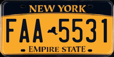 NY license plate FAA5531