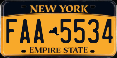 NY license plate FAA5534