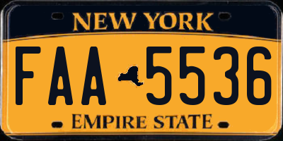 NY license plate FAA5536