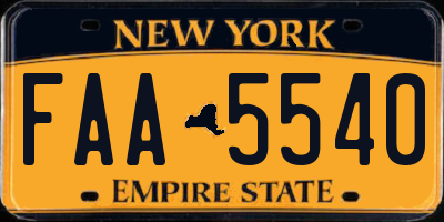 NY license plate FAA5540