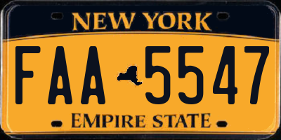 NY license plate FAA5547