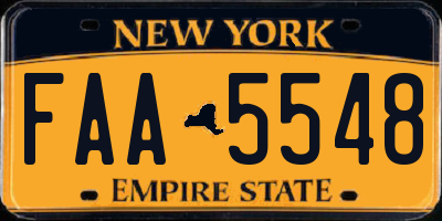 NY license plate FAA5548