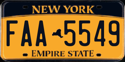 NY license plate FAA5549