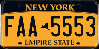 NY license plate FAA5553