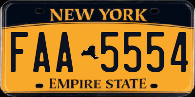 NY license plate FAA5554