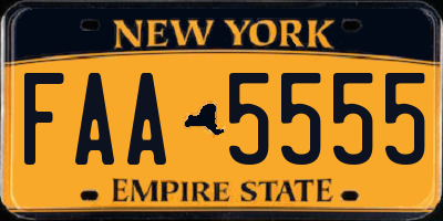 NY license plate FAA5555