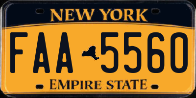NY license plate FAA5560