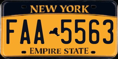 NY license plate FAA5563