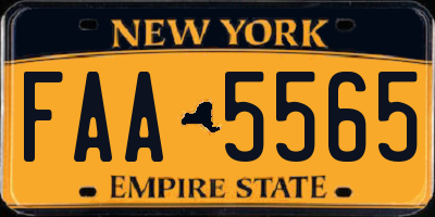 NY license plate FAA5565