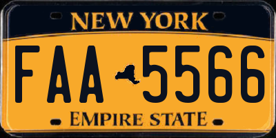 NY license plate FAA5566