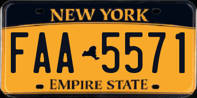 NY license plate FAA5571