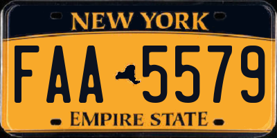 NY license plate FAA5579