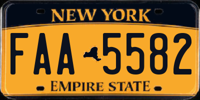 NY license plate FAA5582