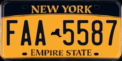 NY license plate FAA5587