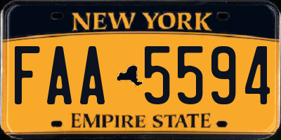 NY license plate FAA5594