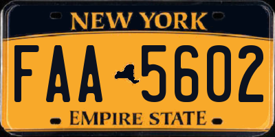 NY license plate FAA5602