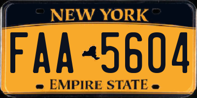 NY license plate FAA5604