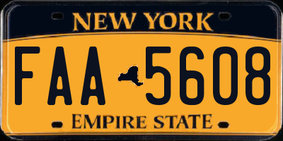 NY license plate FAA5608