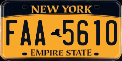 NY license plate FAA5610