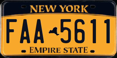 NY license plate FAA5611