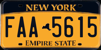 NY license plate FAA5615