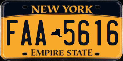 NY license plate FAA5616