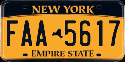 NY license plate FAA5617