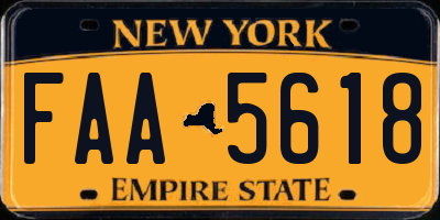 NY license plate FAA5618