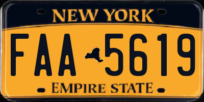 NY license plate FAA5619